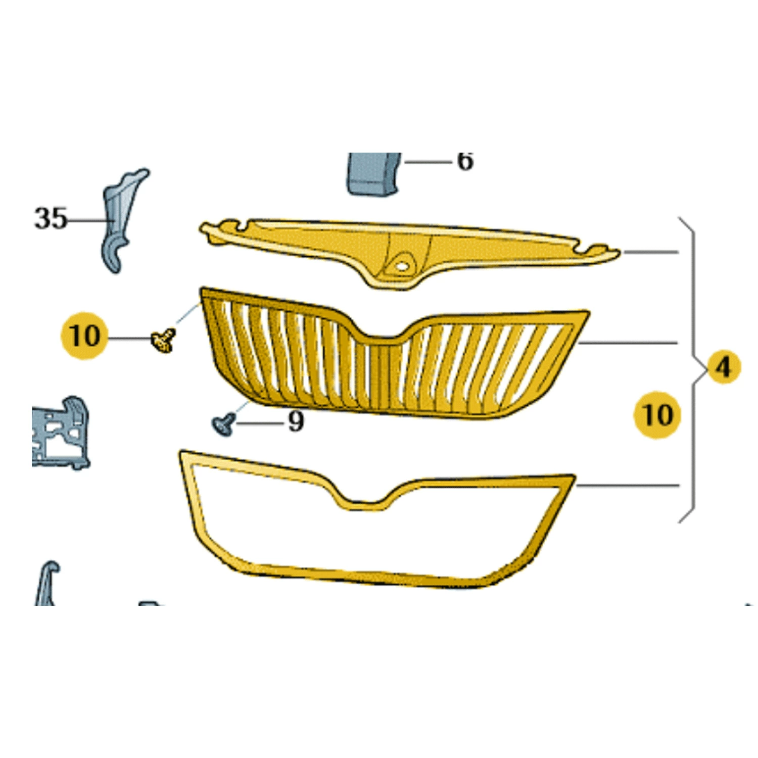 Подходит для решетки радиатора Skoda Superb SUPERB, воздухозаборник 3VD853651B 3VD853651C