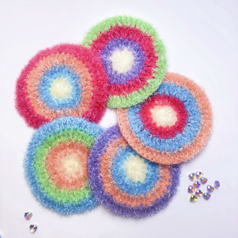 Kitchen Essential: Korean-Style Handmade Dishwashing Towel, Four-Color Round Household Cleaning Cloth, Non-Shedding, Non-Fading, Soft Kitchen Essential: Korean-Style Handmade Dishwashing Towel, Four-Color Round Household Cleaning Cloth, Non-Shedding, Non-Fading, Soft