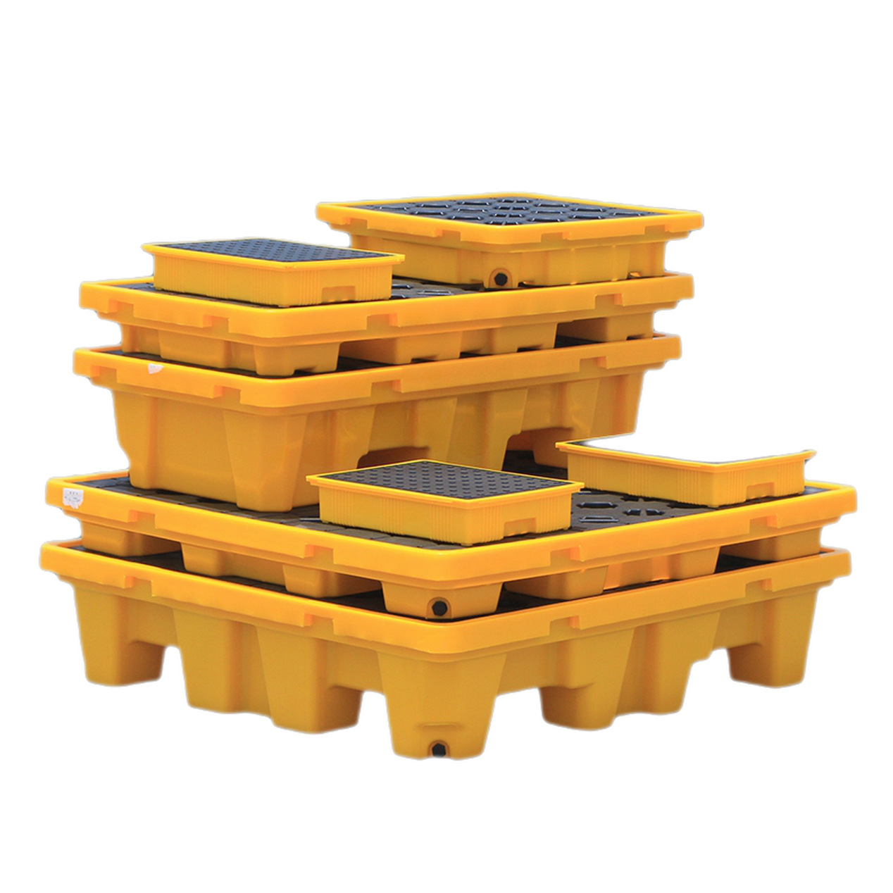 防泄漏塑料卡板防盛漏塑胶托盘4桶装液体石油地台板化工垫板