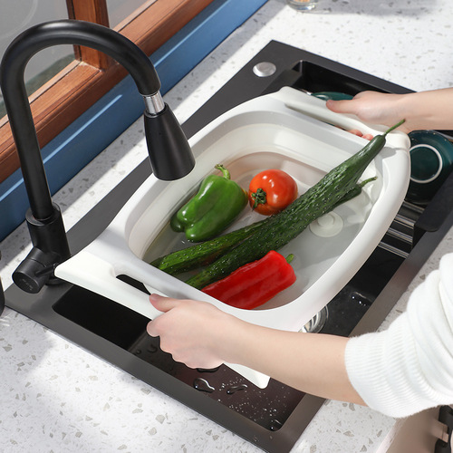Kitchen household folding cutting board draining vegetable sink foldable cutting board travel portable basin sink cutting board