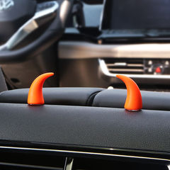 創意潮流小牛角惡魔角車載中控台顯示屏方向盤可愛汽車裝飾品擺件