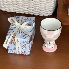 女の子への誕生日プレゼント高足カップかわいい親友のお土産ケースに男性彼女への陶磁器マグカップ