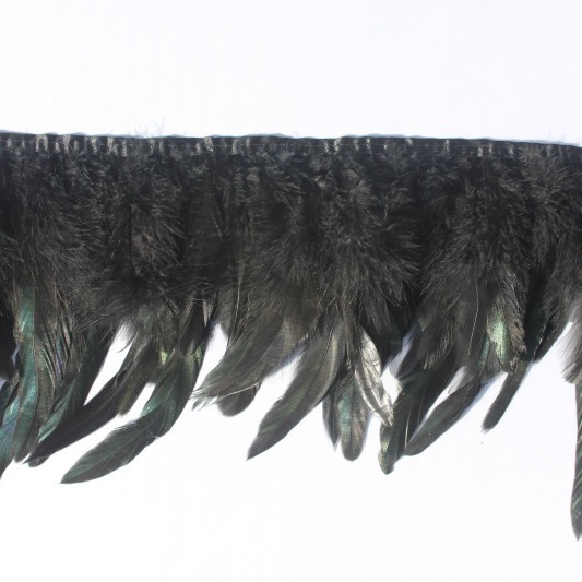 批发供应黑色泳子包布边 鸡毛布带 羽毛花边 服装辅料 羽毛条