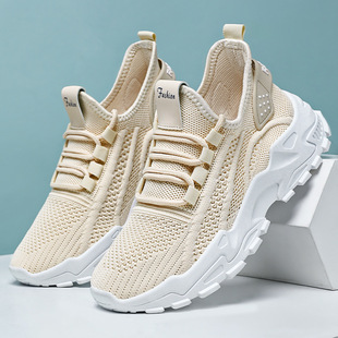 Cross-border women's shoes summer new foreign trade plus size shoes fly woven breathable casual shoes soft bottom not tired dad shoes