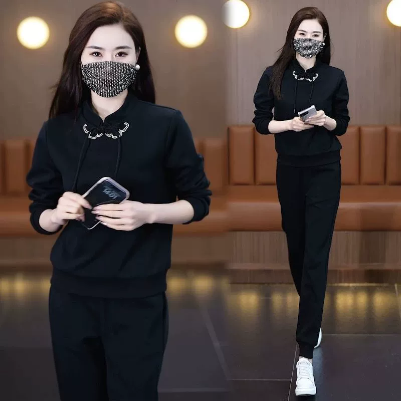 Autumn fashionable sports suit, sweatshirt, set, Chinese style