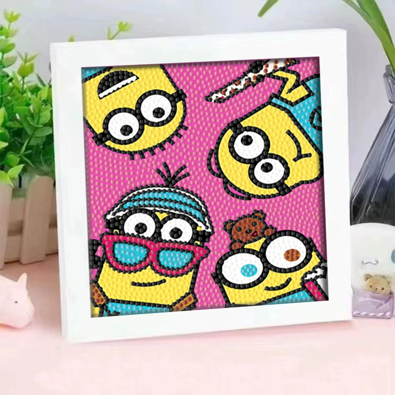 Кристальная вышивка DIY (Kuromi & KT Cat) 17×17 см фоторамка, набор наклеек в стиле мультфильма с полным заполнением