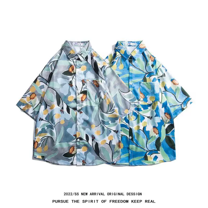 Summer thin brand shirt for leisure, with short sleeve