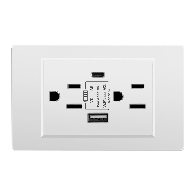 Teléfono estándar estadounidense 20W Super Quick Charging Typepec socket 15A Panel 118 Taiwán socket Sudamérica transfronterizo image 5