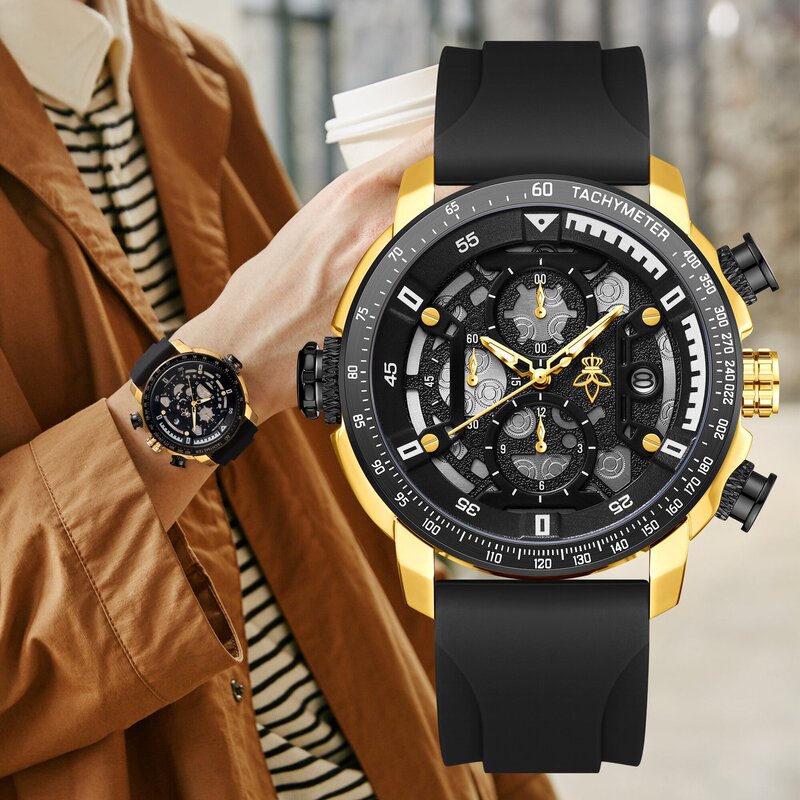 Yalalusi Hollow-Out Sports-Style Fully Automatic Men's Watch European and American Fashion Men's Watch Mechanical Watch Style