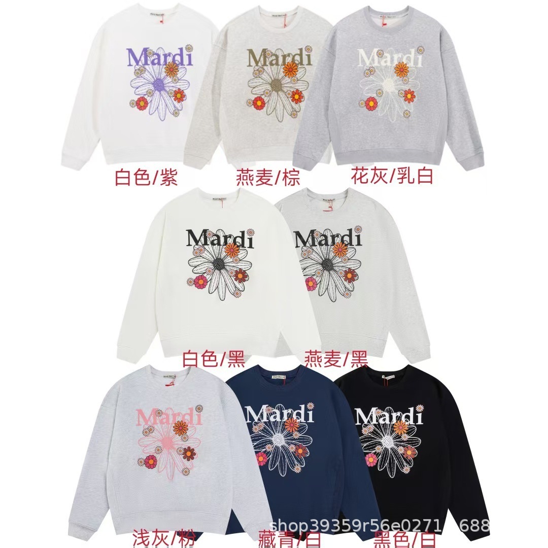 韩版现货Mardi卫衣赵露思同款小雏菊印花腊肠狗印花字母圆领上衣