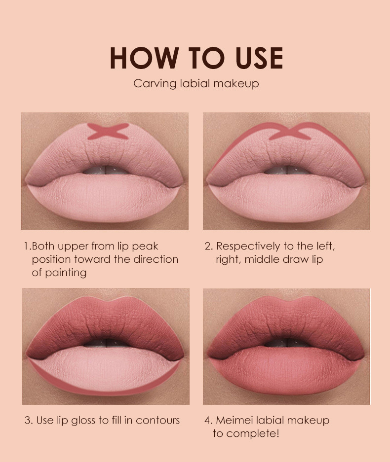 Langmanni's new matte lip gloss set, 6-piece lip gloss set, velvet lipstick, cross-border makeup undefined