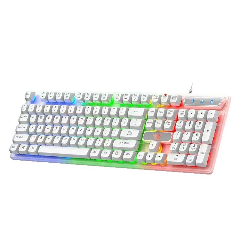 Neon glowing mechanical keyboard, liner, universal laptop