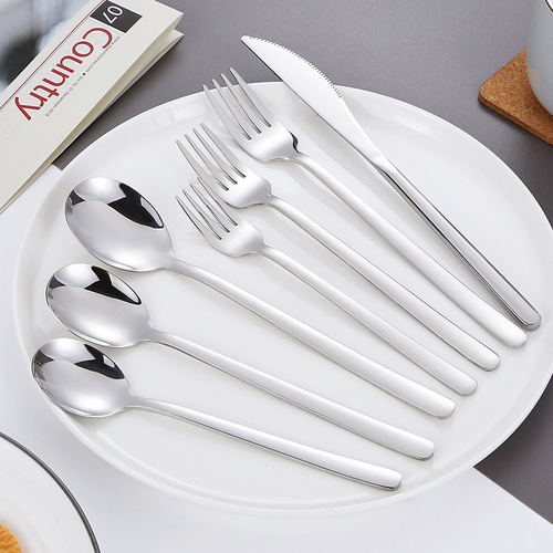 304 stainless steel spoon, Korean-style Western cuisine steak knife and fork for home use, thick eating spoon, hotel dessert spoon and fork