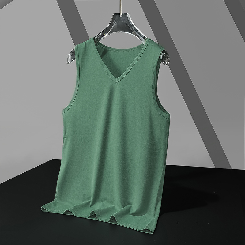 Camiseta sin Mangas Deportiva para Hombre de Modal Cuello en V, Sin Mangas para Deporte y Gimnasio