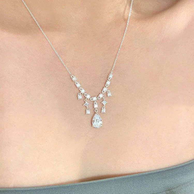 1 Piece Quantity Daily Occasion Simple Style Solid Color Brass Zircon Pendant Necklace In Bulk