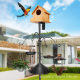 Cross-border e-commerce Amazon source factory in stock wholesale crafts metal iron outdoor bird house bird feeder support