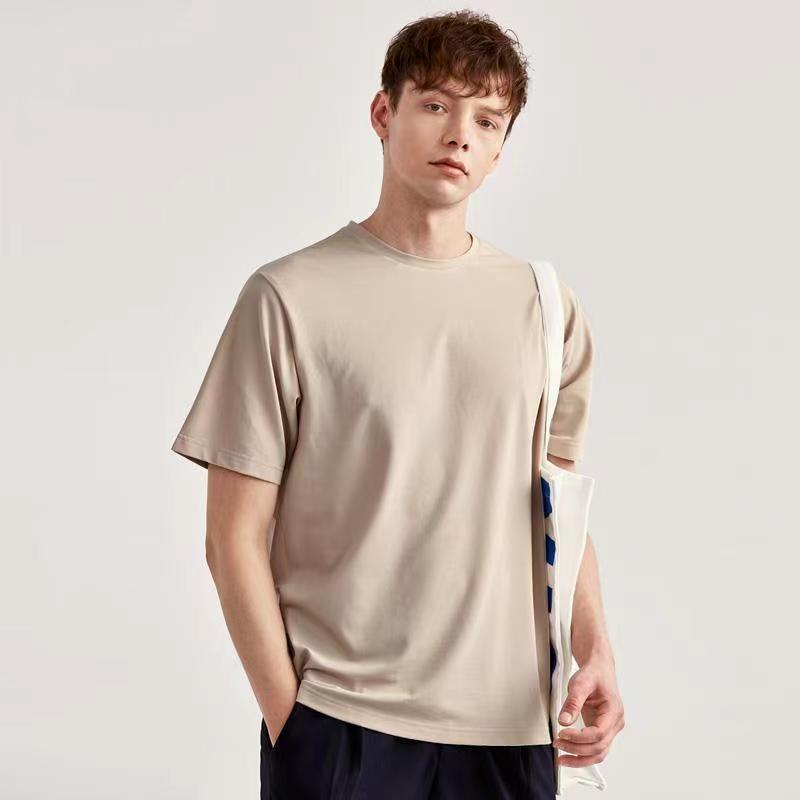 Solid color short sleeve khaki