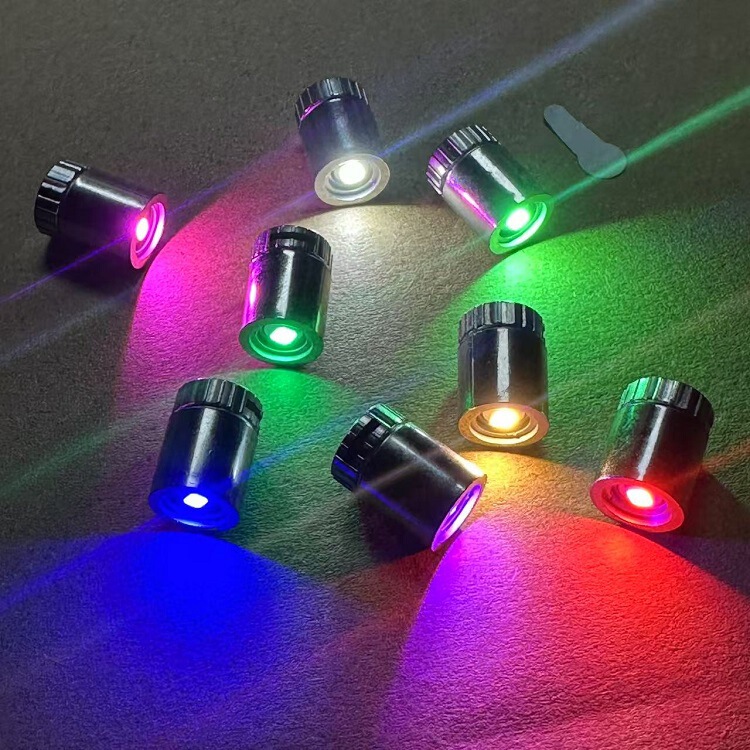 Led Light-Emitting Rotating Pen, Rotating Small Colored Lights, Handmade DIY Button Electronic Wick Decorative Accessories, Electroplated Small Tube Lights