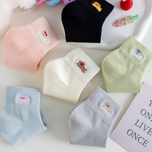 无骨袜子女短袜春夏季薄款吸汗防臭少女可爱卡通刺绣学院风船袜女