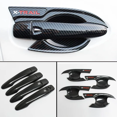 Other Automotive Exterior Supplies Door Bowl Sticker New - carbon-fiber-pattern-door-bowl-handles-12-pieces-white-and-red
