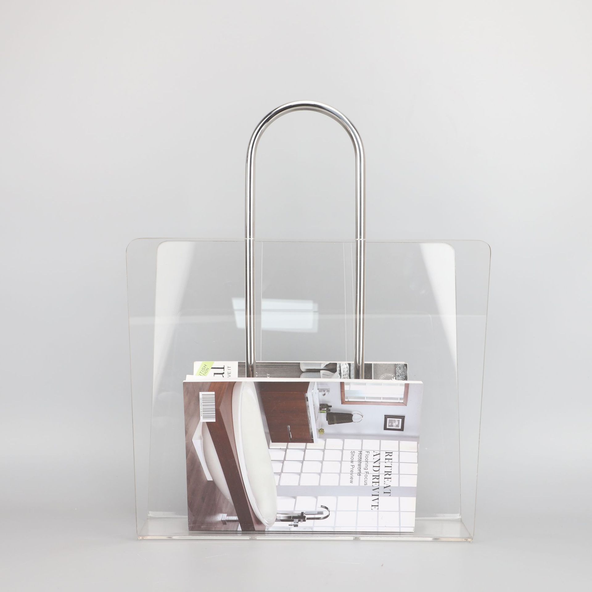Modern and minimalistic creative metal handheld magazine for hotel