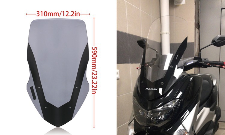 Suitable for Yamaha Nmax155Nmaxl12516-18 Front Windshield Motorcycle Heightening Glass Deflector