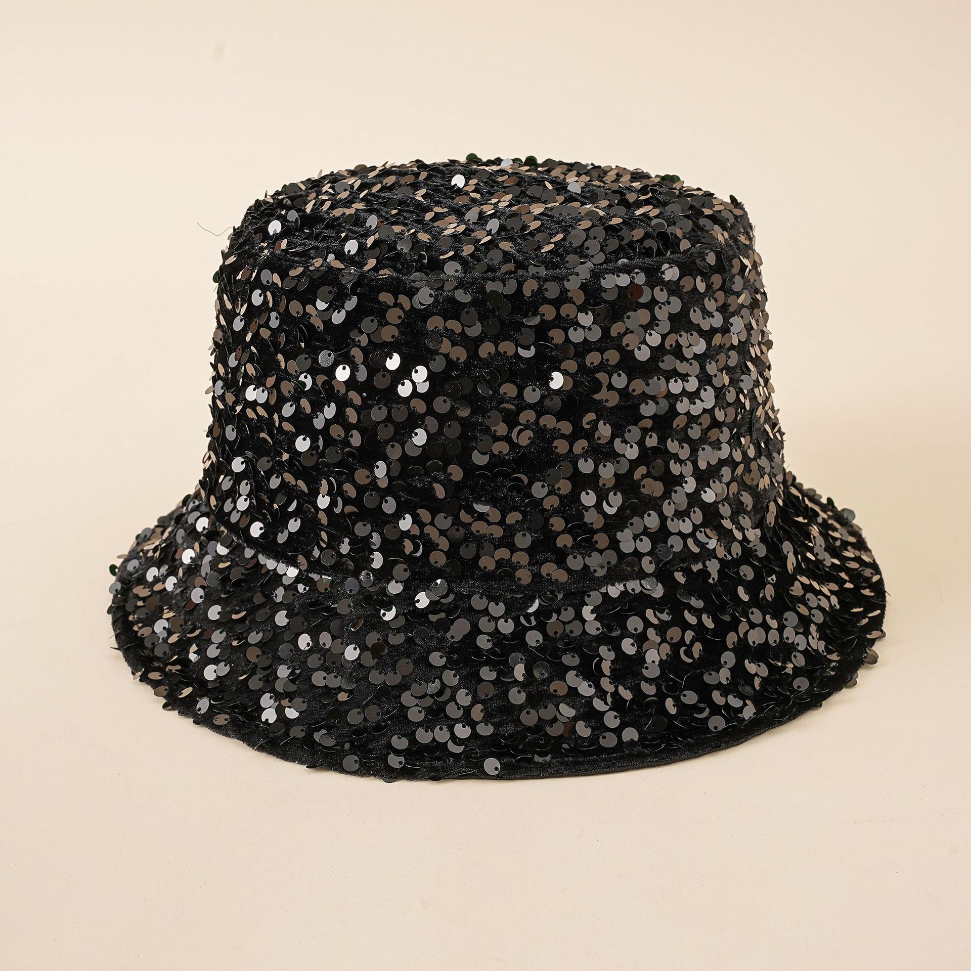 Primavera y verano nuevo lentejuelas pescador sombrero Moda elegante lavabo sombrero plegable cara cubierta sombrero