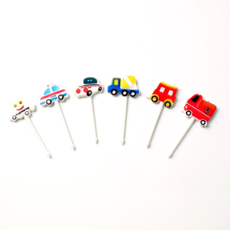 Cartoon japonés encantador tenedor de fruta transfronterizo venta caliente stick de fruta creativa decoración mini tenedor de fruta al por mayor