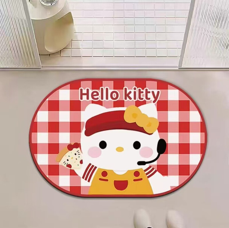 可爱凯蒂猫地垫hellokitty浴室吸水脚垫耐脏耐磨易打理脚垫可代发|undefined