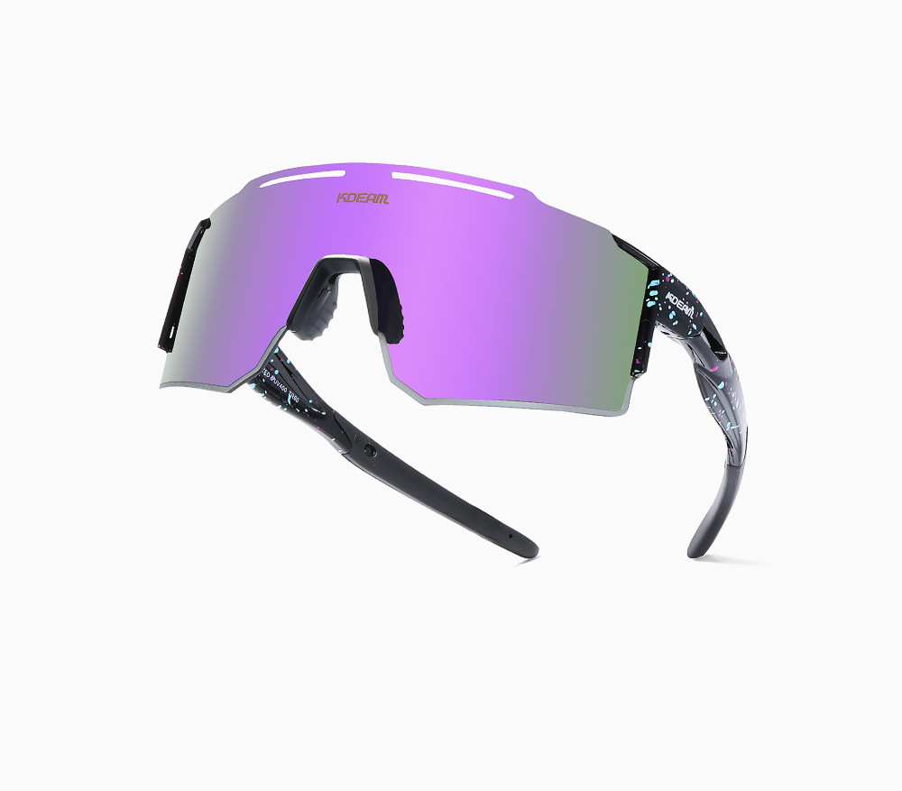 Décontractée Des Sports Bloc De Couleur Tac Carré Patchwork Plein Cadre Sport Lunettes De Soleil display picture 2