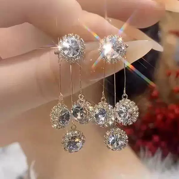 Star Language Wish French Hepburn Style Dual-Wear Earrings 2026 New Korean Internet Celebrity Long Tassel Drop Earrings