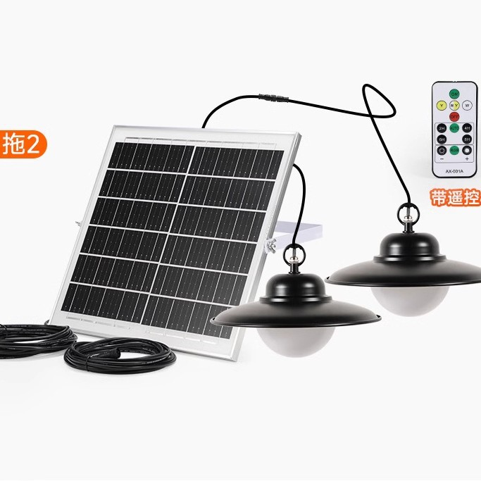 lámpara solar iluminación exterior LED interior y exterior lámpara de patio jardín casa patio a prueba de agua pabellón lámpara colgante