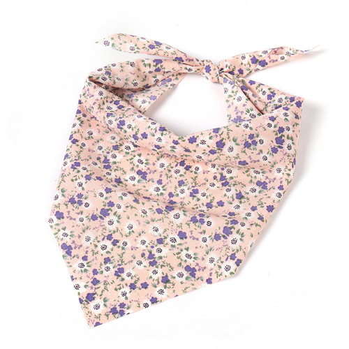 Cross-border floral retro-style triangular headscarf fabric hair accessory sweet and cute women's head wrap hair tie elastic versatile hair accessory