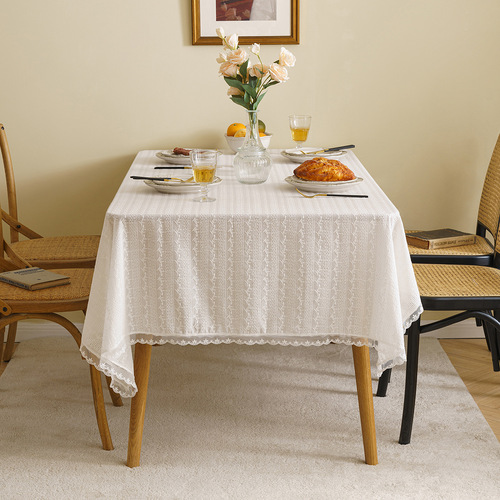 American embroidered tablecloth cotton and linen decorative tablecloth coffee table cloth rectangular lace cover photo background tablecloth