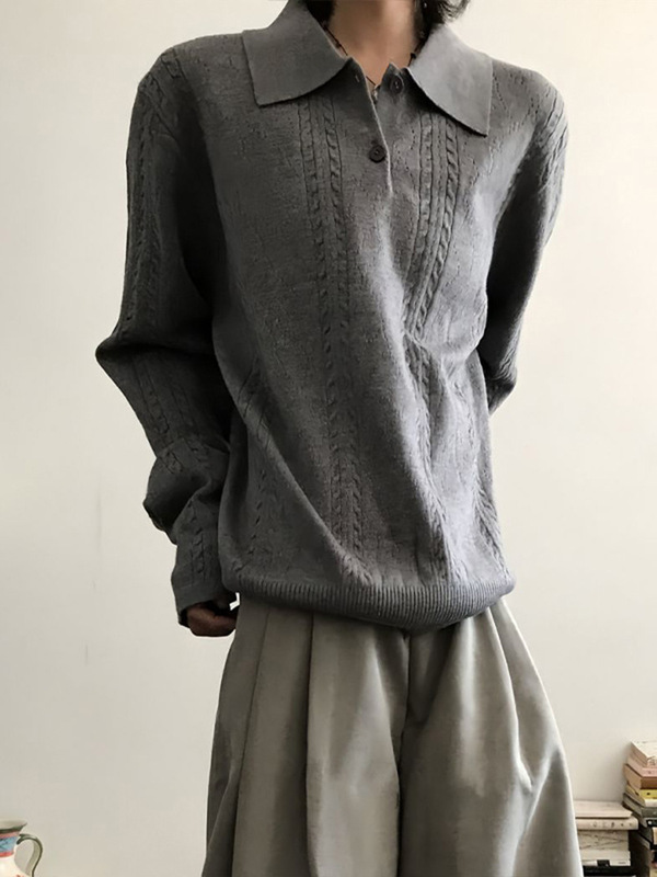 麦穗提花针织polo衫男款秋季老钱风穿搭cleanfit翻领条纹毛衣卫衣|undefined