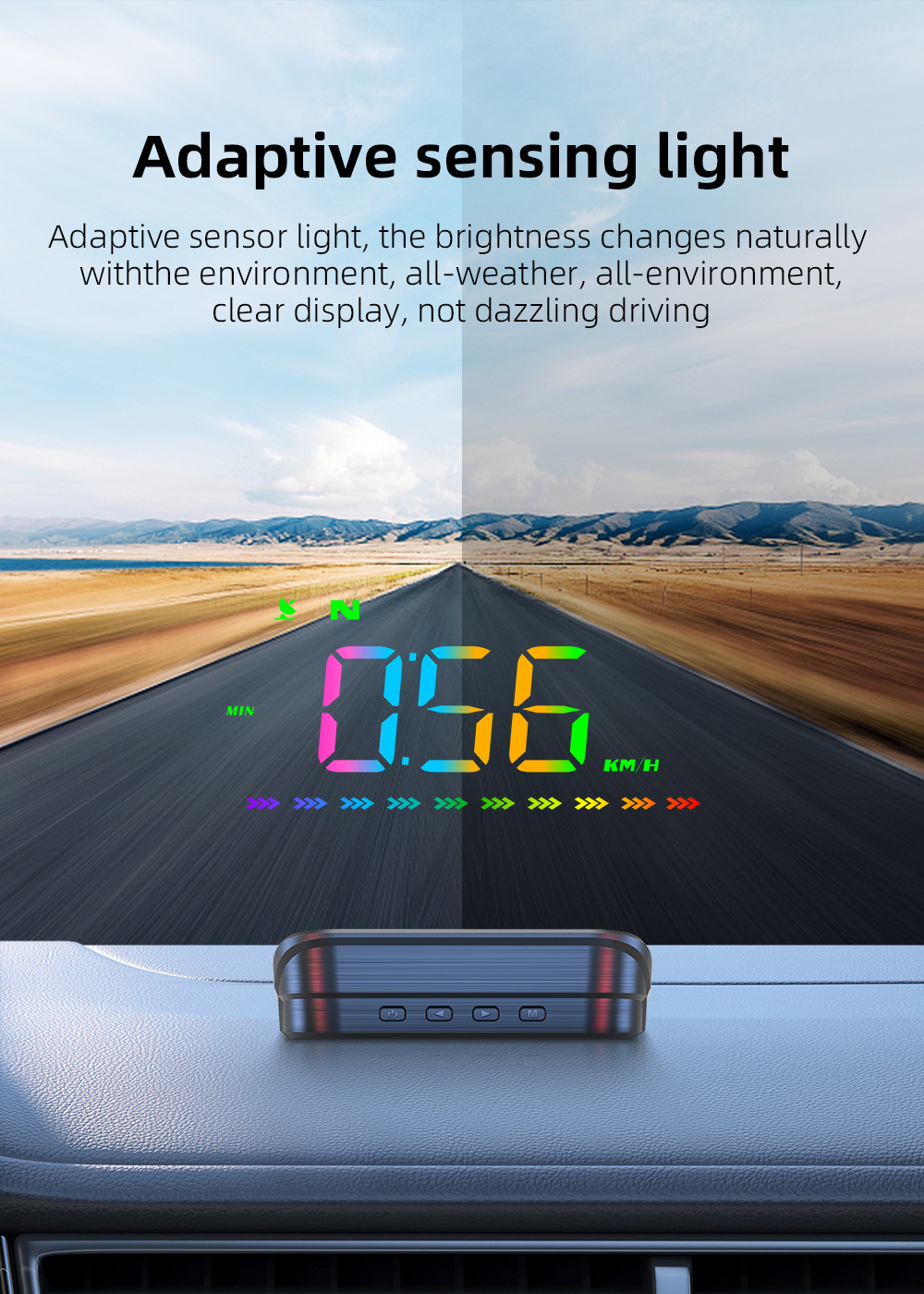 Car HUD Head-Up Display Beidou GPS Multifunctional Reflective Display Device M23 Car Head-Up Display
