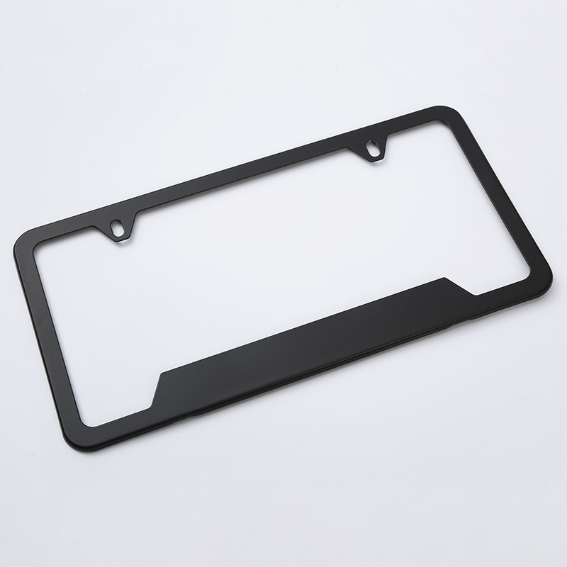 Wholesale cross-border US standard stainless steel black license plate holder, license plate frame can be matched with accessories, American multi-specification license plate frames