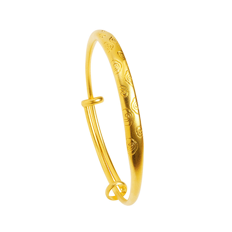 Nueva pulsera de oro de arena antigua china hereda el patrón de nubes auspiciosas, pulsera push-pull, niña, palacio retro, el viento no se desvanece durante mucho tiempo, joyería