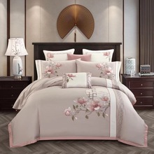 新中式床上四件套全棉纯棉60支长绒棉六件套刺绣名族风高档用品