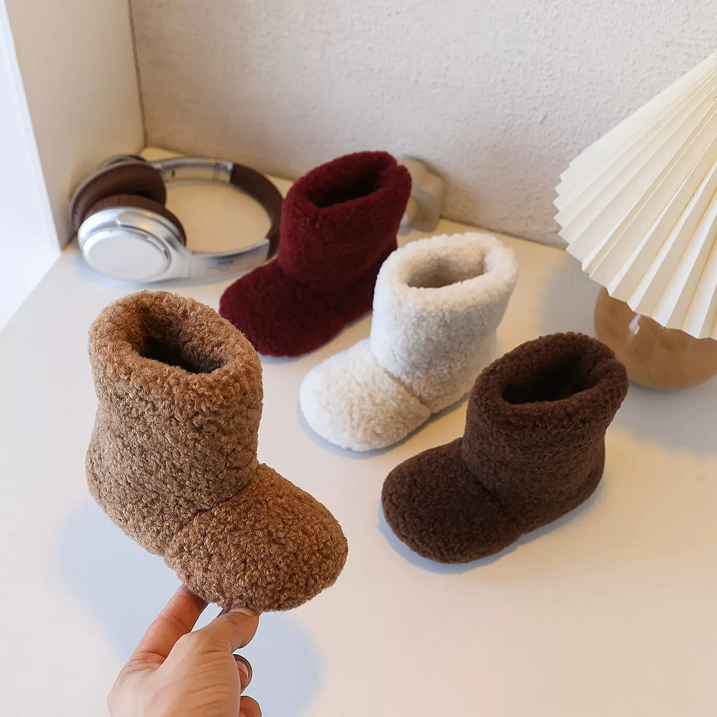 女童雪地靴2025冬季新款韩版儿童毛毛鞋加绒小女孩羊羔毛保暖棉鞋