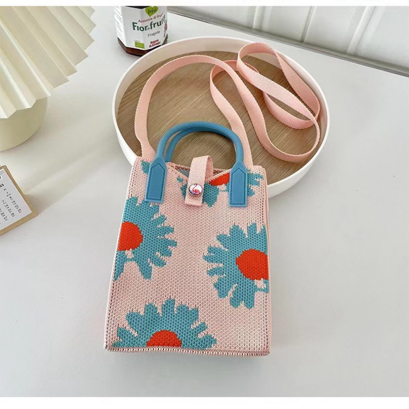 粉底向日葵手机包