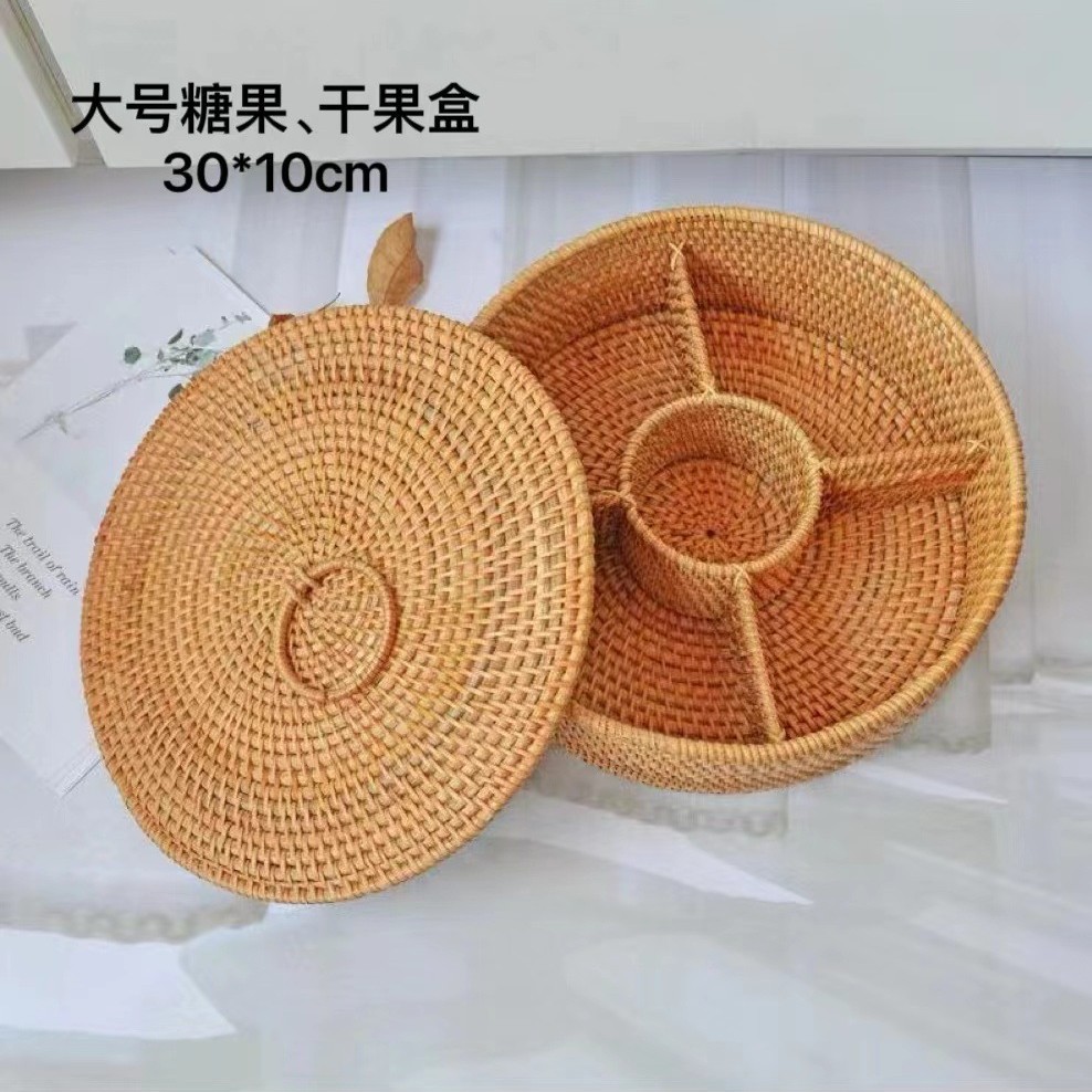 Caja de caña vietnamita, caja de bocadillos, canasta de almacenamiento, caja de acabado de escritorio, pan al vapor de frutas, canasta de almacenamiento, estilo retro