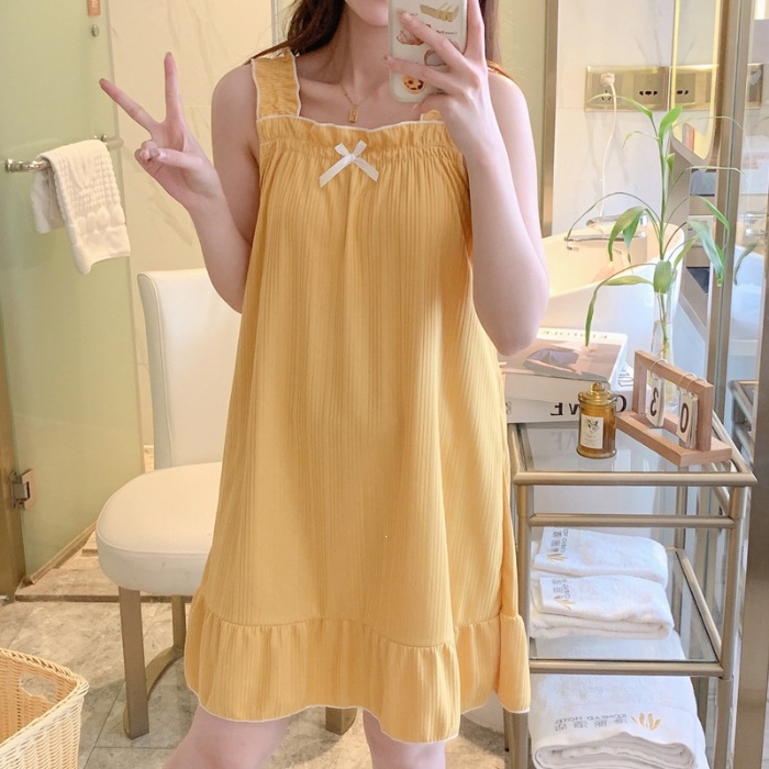 Princess Wind Pijamas mujeres 2026 versión coreana simple in-wind pijamas mujeres vestidos largos vestidos caseros celebridades en línea transmisión en vivo