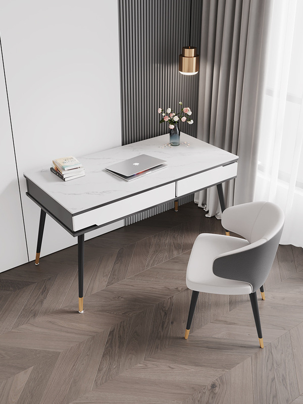 Rock Board Desk Computer Desk Home Light Luxury Modern Office Desk Small Apartment Writing Desk Student Simple Table Bedroom
