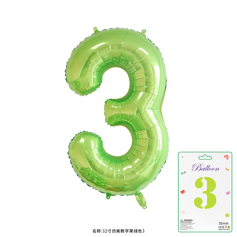 32寸卡装美版数字0到9气球儿童生日派对装饰婚庆婚房布置数字气球|undefined