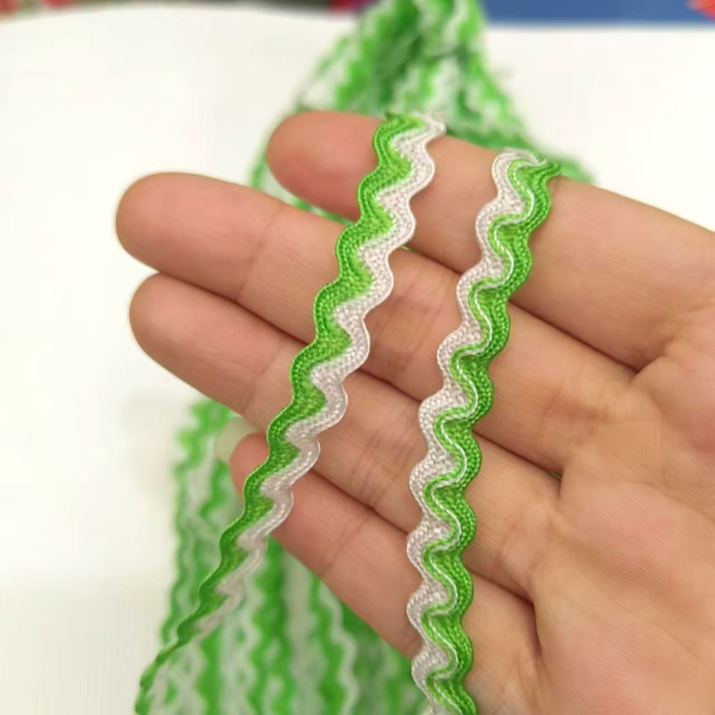 Spot bicolor en forma de S ondulado correas 5mm polipropileno ola de agua encaje étnico drama traje sombrero material hecho a mano