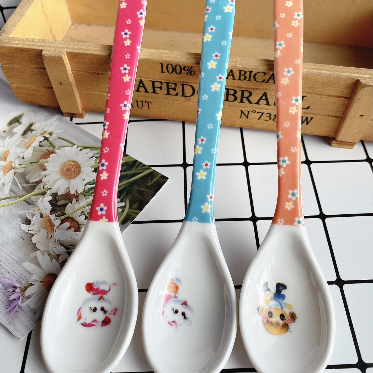 Cuchara infantil modelo 8839 para postres café o sopa ideal para venta ambulante y bazar al por mayor