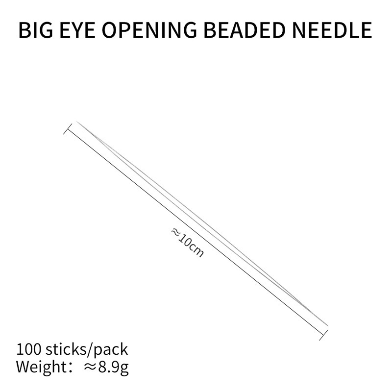 Aguja de cuentas abierta, joyería de aguja especial, collar de pulsera, enhebrador de cuentas de arroz, enhebrador de cuentas de ojos grandes hecho a mano