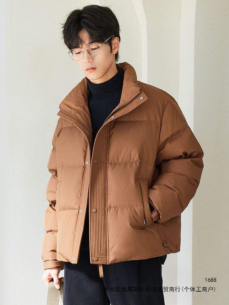 Thickened stand-up collar casual men's down jacket, 2026 new autumn and winter men's warm puffer jacket coat, trendy