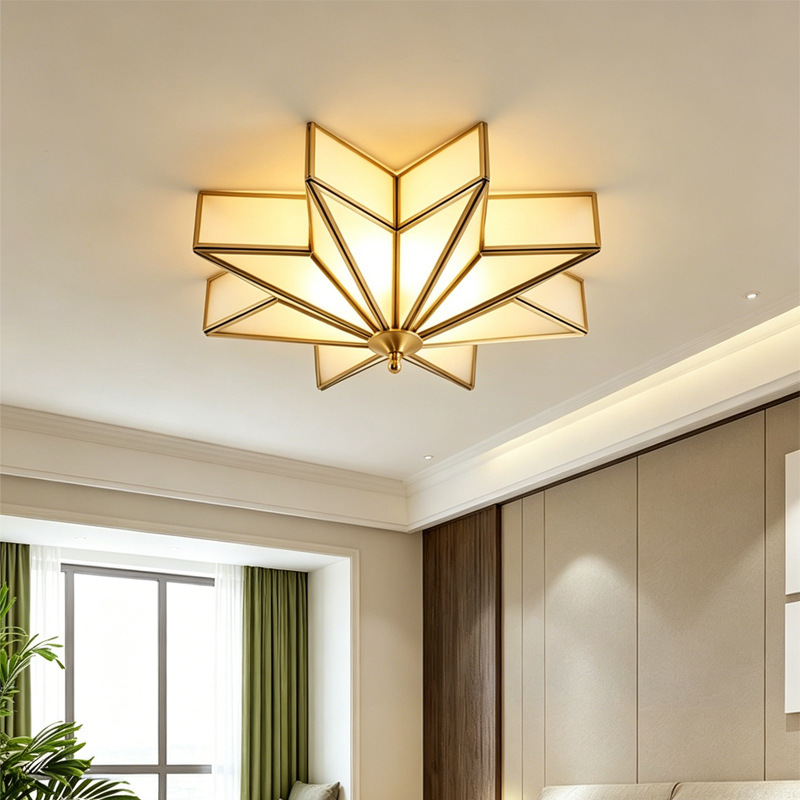 All copper creative bedroom ceiling lamp Nordic modern style simple room lamp aisle corridor hallway balcony lamp All copper creative bedroom ceiling lamp Nordic modern style simple room lamp aisle corridor hallway balcony lamp